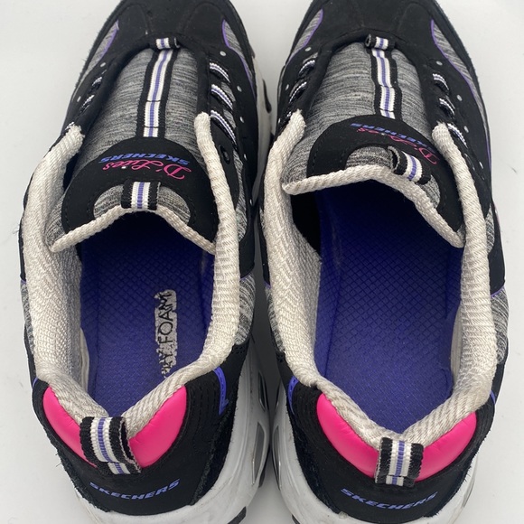 Skechers Women’s D’lites Black/Pink/Purple Sneakers Size 9.5 - Picture 3 of 8